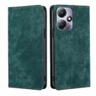 For Infinix Hot 30 Play 4G RFID Anti-theft Brush Magnetic Leather Phone Case(Green) - 1