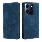 For Infinix Note 30 5G RFID Anti-theft Brush Magnetic Leather Phone Case(Blue) - 1