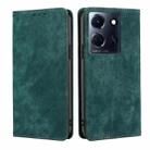 For Infinix Note 30 5G RFID Anti-theft Brush Magnetic Leather Phone Case(Green) - 1