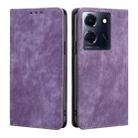 For Infinix Note 30 5G RFID Anti-theft Brush Magnetic Leather Phone Case(Purple) - 1