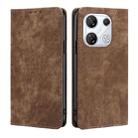 For For Infinix GT 10 Pro 5G RFID Anti-theft Brush Magnetic Leather Phone Case(Brown) - 1