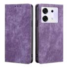 For Infinix Zero 30 5G RFID Anti-theft Brush Magnetic Leather Phone Case(Purple) - 1