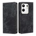 For Infinix Zero 30 4G RFID Anti-theft Brush Magnetic Leather Phone Case(Black) - 1