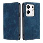 For Infinix Zero 30 4G RFID Anti-theft Brush Magnetic Leather Phone Case(Blue) - 1