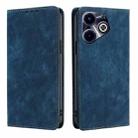 For Infinix Hot 40i RFID Anti-theft Brush Magnetic Leather Phone Case(Blue) - 1