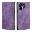 For Infinix Hot 40i RFID Anti-theft Brush Magnetic Leather Phone Case(Purple) - 1