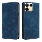 For Infinix Note 40 Pro 5G RFID Anti-theft Brush Magnetic Leather Phone Case(Blue) - 1