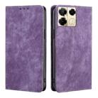 For Infinix Note 40 Pro 5G RFID Anti-theft Brush Magnetic Leather Phone Case(Purple) - 1