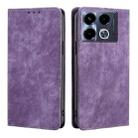 For Infinix Note 40 4G RFID Anti-theft Brush Magnetic Leather Phone Case(Purple) - 1