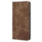 For Infinix Hot 50 5G RFID Anti-theft Brush Magnetic Leather Phone Case(Brown) - 2