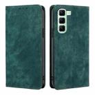 For Infinix Hot 50 5G RFID Anti-theft Brush Magnetic Leather Phone Case(Green) - 1