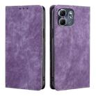 For Infinix Hot 50i RFID Anti-theft Brush Magnetic Leather Phone Case(Purple) - 1