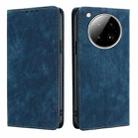 For Infinix Zero 40 4G RFID Anti-theft Brush Magnetic Leather Phone Case(Blue) - 1