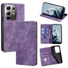 For Infinix Note 50x 5G RFID Anti-theft Brush Magnetic Leather Phone Case(Purple) - 1