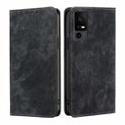 For TCL 40 XE 5G / 40X 5G T601D RFID Anti-theft Brush Magnetic Leather Phone Case(Black) - 1