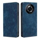 For Realme 11 5G RFID Anti-theft Brush Magnetic Leather Phone Case(Blue) - 1