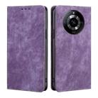 For Realme 11 5G RFID Anti-theft Brush Magnetic Leather Phone Case(Purple) - 1