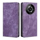 For Realme 11 Pro / 11 Pro+ 5G RFID Anti-theft Brush Magnetic Leather Phone Case(Purple) - 1