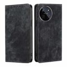 For Realme 11 4G RFID Anti-theft Brush Magnetic Leather Phone Case(Black) - 1