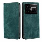 For Realme GT5 / GT5 240W RFID Anti-theft Brush Magnetic Leather Phone Case(Green) - 1