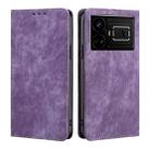 For Realme GT5 / GT5 240W RFID Anti-theft Brush Magnetic Leather Phone Case(Purple) - 1