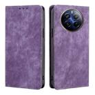 For Realme 12 Pro 5G RFID Anti-theft Brush Magnetic Leather Phone Case(Purple) - 1