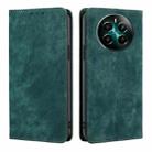 For Realme 12+ 5G RFID Anti-theft Brush Magnetic Leather Phone Case(Green) - 1