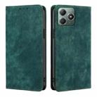 For Realme C61 4G RFID Anti-theft Brush Magnetic Leather Phone Case(Green) - 1