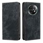 For Realme 13 Pro 5G RFID Anti-theft Brush Magnetic Leather Phone Case(Black) - 1