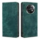 For Realme 13 Pro 5G RFID Anti-theft Brush Magnetic Leather Phone Case(Green) - 1