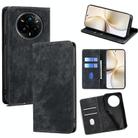 For Realme 14 Pro 5G Global RFID Anti-theft Brush Magnetic Leather Phone Case(Black) - 1