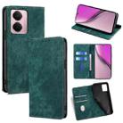 For Realme P3 Pro 5G Global RFID Anti-theft Brush Magnetic Leather Phone Case(Green) - 1