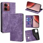 For Realme P3 Ultra 5G RFID Anti-theft Brush Magnetic Leather Phone Case(Purple) - 1