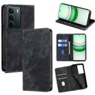 For Realme C71 4G RFID Anti-theft Brush Magnetic Leather Phone Case(Black) - 1