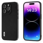 For iPhone 15 Pro ABEEL Genuine Leather Xiaoya Series Phone Case(Black) - 1