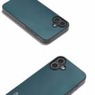 For iPhone 16 ABEEL Genuine Leather Xiaoya Series Phone Case(Dark Green) - 2