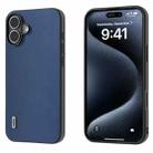 For iPhone 16 ABEEL Genuine Leather Xiaoya Series Phone Case(Blue) - 1