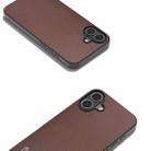 For iPhone 16 ABEEL Genuine Leather Xiaoya Series Phone Case(Coffee) - 2