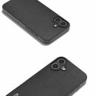 For iPhone 16 ABEEL Genuine Leather Xiaoya Series Phone Case(Black) - 2