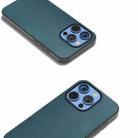 For iPhone 16 Pro Max ABEEL Genuine Leather Xiaoya Series Phone Case(Dark Green) - 3