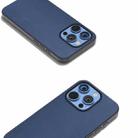 For iPhone 16 Pro ABEEL Genuine Leather Xiaoya Series Phone Case(Blue) - 3