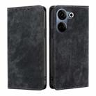 For Tecno Camon 20 Pro 4G RFID Anti-theft Brush Magnetic Leather Phone Case(Black) - 1