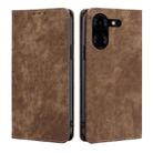 For Tecno Pova 5 Pro RFID Anti-theft Brush Magnetic Leather Phone Case(Brown) - 1