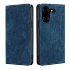 For Tecno Pova 5 Pro RFID Anti-theft Brush Magnetic Leather Phone Case(Blue) - 1