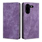 For Tecno Pova 5 Pro RFID Anti-theft Brush Magnetic Leather Phone Case(Purple) - 1