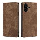 For Tecno Pova Neo 3 RFID Anti-theft Brush Magnetic Leather Phone Case(Brown) - 1