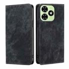 For Tecno Spark Go 2024 RFID Anti-theft Brush Magnetic Leather Phone Case(Black) - 1