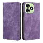 For Tecno Spark Go 2024 RFID Anti-theft Brush Magnetic Leather Phone Case(Purple) - 1