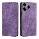For Tecno Pova 6 Pro 5G RFID Anti-theft Brush Magnetic Leather Phone Case(Purple) - 1