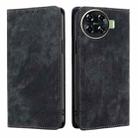 For Tecno Spark 20 Pro+ 4G RFID Anti-theft Brush Magnetic Leather Phone Case(Black) - 1